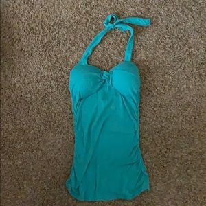 Around the neck, sleeveless top